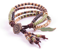 Load image into Gallery viewer, Southwestern Boho Leather Wrap Bracelet