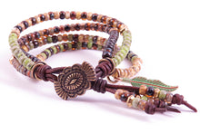 Load image into Gallery viewer, Southwestern Boho Leather Wrap Bracelet