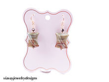 Load image into Gallery viewer, Gold Filled Green Brown Artisan Glass Earrings