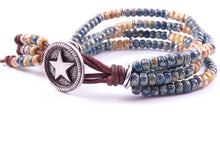 Load image into Gallery viewer, Beaded Leather Wrap Bracelet