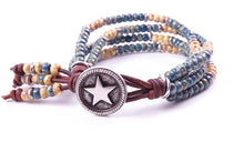 Load image into Gallery viewer, Beaded Leather Wrap Bracelet