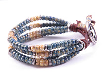 Load image into Gallery viewer, Beaded Leather Wrap Bracelet