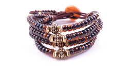 Load image into Gallery viewer, Dragonfly Leather Wrap Bracelet