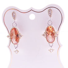 Load image into Gallery viewer, Sterling Silver Two Tone Post CZ Drop Earrings
