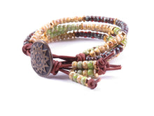 Load image into Gallery viewer, Beaded Leather Wrap Bracelet