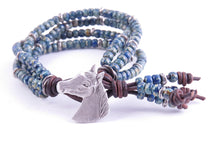 Load image into Gallery viewer, Montana Blue Leather Wrap Bracelet
