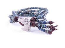 Load image into Gallery viewer, Montana Blue Leather Wrap Bracelet