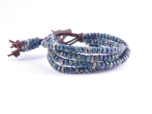 Load image into Gallery viewer, Montana Blue Leather Wrap Bracelet