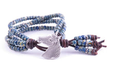 Load image into Gallery viewer, Montana Blue Leather Wrap Bracelet