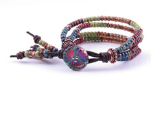 Load image into Gallery viewer, Beaded Leather Wrap Bracelet