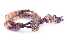 Load image into Gallery viewer, Southwestern Leather Wrap Bracelet