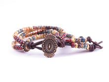 Load image into Gallery viewer, Southwestern Leather Wrap Bracelet