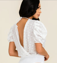 Load image into Gallery viewer, Jacquard Chiffon Cross Front Bodysuit
