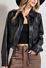 Load image into Gallery viewer, Faux Leather String Jacket