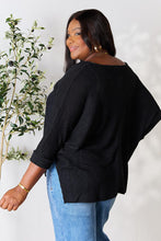 Load image into Gallery viewer, Round Neck High-Low Slit Knit Top