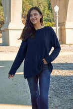 Load image into Gallery viewer, Ribbed Round Neck Long Sleeve Knit Top