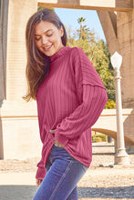 Load image into Gallery viewer, Ribbed Exposed Seam Mock Neck Knit Top