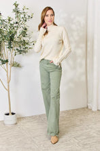 Load image into Gallery viewer, Cream Ribbed Bow Detail Long Sleeve Turtleneck Knit Top