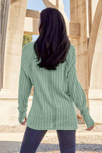 Load image into Gallery viewer, Ribbed Round Neck Long Sleeve Knit Top