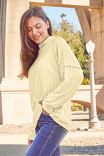 Load image into Gallery viewer, Ribbed Exposed Seam Mock Neck Knit Top