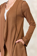 Load image into Gallery viewer, Cocoa Brown Full Size Open Front Long Sleeve Cardigan