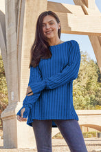 Load image into Gallery viewer, Ribbed Round Neck Long Sleeve Knit Top