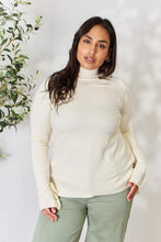 Load image into Gallery viewer, Cream Ribbed Bow Detail Long Sleeve Turtleneck Knit Top