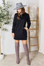 Load image into Gallery viewer, Round Neck Long Sleeve Mini Dress with Pockets