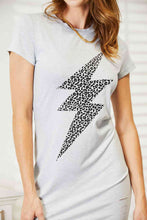 Load image into Gallery viewer, Leopard Lightning Graphic Tee Dress
