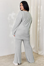 Load image into Gallery viewer, Ribbed High-Low Top and Wide Leg Pants Set
