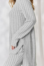Load image into Gallery viewer, Ribbed High-Low Top and Wide Leg Pants Set