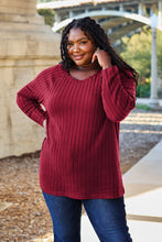 Load image into Gallery viewer, Ribbed Round Neck Long Sleeve Knit Top
