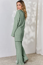 Load image into Gallery viewer, Ribbed High-Low Top and Wide Leg Pants Set