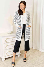 Load image into Gallery viewer, Striped Open Front Longline Cardigan