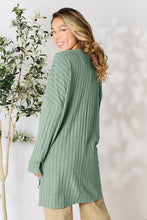 Load image into Gallery viewer, Ribbed Round Neck Long Sleeve Slit Top