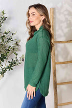 Load image into Gallery viewer, Dropped Shoulder Long Sleeve Slit Blouse