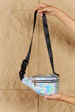 Load image into Gallery viewer, Vibrations Holographic Double Zipper Fanny Pack in Silver
