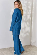 Load image into Gallery viewer, Ribbed High-Low Top and Wide Leg Pants Set