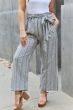 Load image into Gallery viewer, Find Your Path Paperbag Waist Striped Culotte Pants