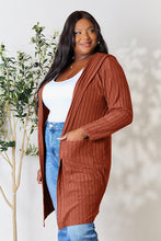 Load image into Gallery viewer, Ribbed Open Front Long Sleeve Cardigan