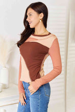 Load image into Gallery viewer, Color Block Exposed Seam Long Sleeve Top
