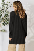Load image into Gallery viewer, Ribbed Open Front Cardigan with Pockets