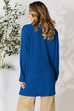 Load image into Gallery viewer, Ribbed Open Front Cardigan with Pockets