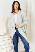 Load image into Gallery viewer, Light Gray Open Front Duster Cardigan with Pockets