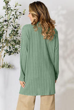 Load image into Gallery viewer, Ribbed Open Front Cardigan with Pockets
