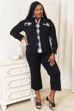 Load image into Gallery viewer, Plaid Collared Dropped Shoulder Jacket