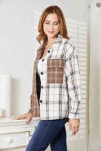 Load image into Gallery viewer, Plaid Contrast Button Up Shirt Jacket