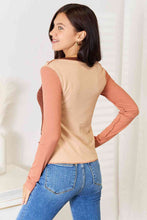 Load image into Gallery viewer, Color Block Exposed Seam Long Sleeve Top