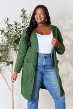 Load image into Gallery viewer, Ribbed Open Front Long Sleeve Cardigan