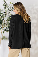 Load image into Gallery viewer, Ribbed Round Neck Slit T-Shirt